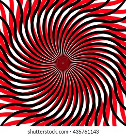 abstract vector image on the basis of divergent, convergent rays to a single point or a circular space with a different wave effects