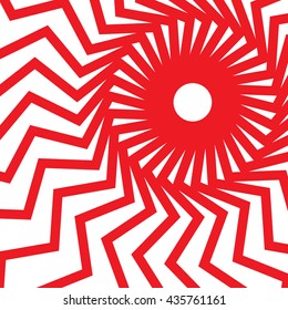 abstract vector image on the basis of divergent, convergent rays to a single point or a circular space with a different wave effects