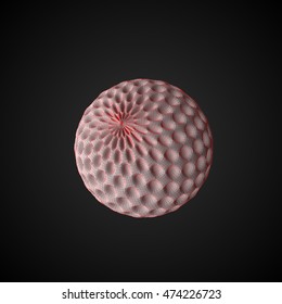 The abstract vector image of the sphere on a gray background.3d technology vector illustration.EPS10