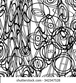 Abstract vector image with squiggly, squiggle lines