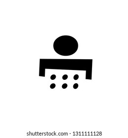 Abstract vector image of stylized geometric octopus black silhouette on a white background. Simple and creative logo