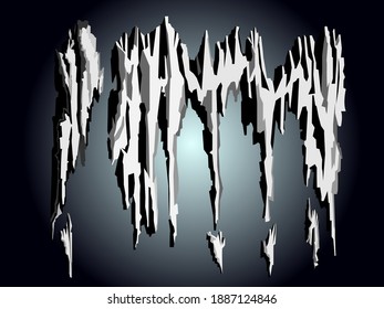 abstract vector image for wall decoration in the form of a group of stones of gray shades in abstract space