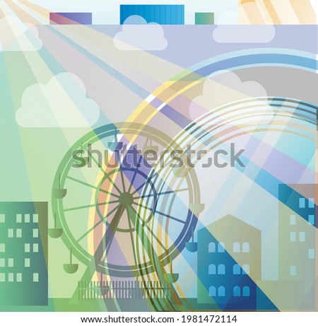 An abstract vector image of world though camera lens 