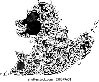 abstract vector of imagination line art design 