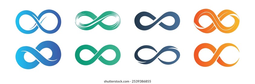 Abstract Vector Infinity Symbol Icons or Logos Design Template
