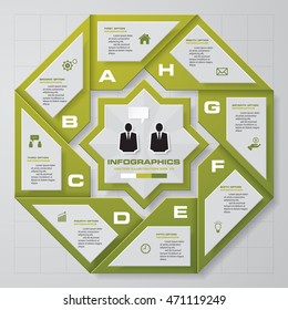 Abstract Vector infographic circle template with 8 steps. Business presentation template. EPS10.