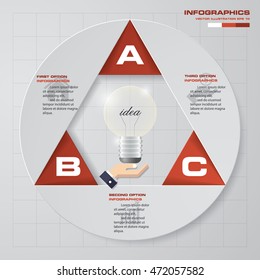 Abstract Vector infographic circle template with 3 steps. Business presentation template. EPS10.