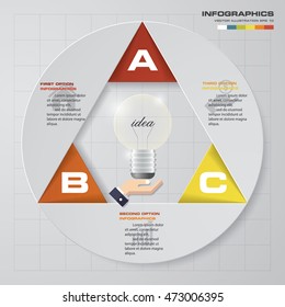 Abstract Vector infographic circle template with 3 steps. Business presentation template. EPS10.