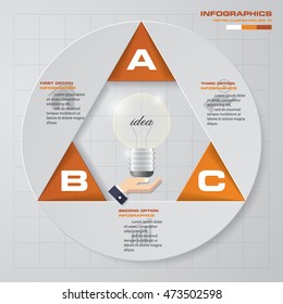 Abstract Vector infographic circle template with 3 steps. Business presentation template. EPS10.