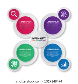 Abstract Vector Infographic design template with icons and 4 options or steps.