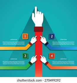 Abstract vector infographic template in flat style for layout workflow scheme, numbered options, chart or diagram
