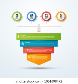 Abstract vector infographics. Business data visualization. Template for presentation. Sales funnel 3d illustration.