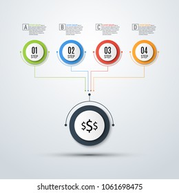 Abstract vector infographics. Business data visualization. Template for presentation.