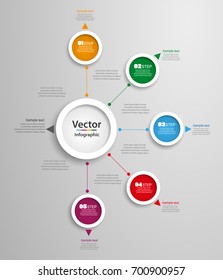 Abstract vector infographics number options template with 5 steps. Can be used for workflow layout, diagram, business step options, banner, web design. eps 10