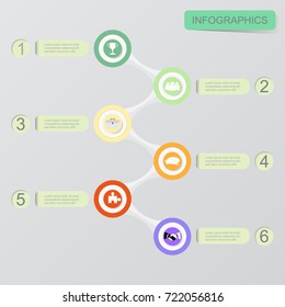 Abstract vector infographics options with icons and flow diagram, vector eps10 illustration