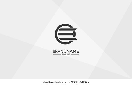 abstrakter Vektor Anfangsbuchstabe e e und o EO OE Kreis