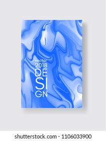 Abstract vector ink background. Marble style. Blue, white ink in water