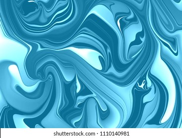 Abstract vector ink background. Marble style. Blue, white ink in water