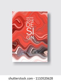 Abstract vector ink background. Marble style. Red, white ink in water