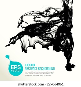 Abstract vector ink. Background for poster, banner, flayer, web design or mobile phone. Liquid effect, smoke effect. vector