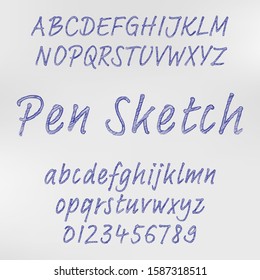 Abstract Vector of an ink sketched alphabet