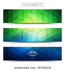 Abstract vector internet technology web banners set. Digital marketing. Business abstract vector. Design vector elements. Vector technological background. Retro style vector web banner