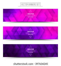 Abstract vector internet technology web banners set. Digital marketing. Business abstract vector. Design vector elements. Vector technological background. Retro style vector web banner