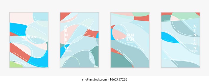 Abstract vector invitation template, art terrazzo pattern with wavy geometric abstract shapes and lines in earthy natural organic color.Minimal modern design for wedding invitation.