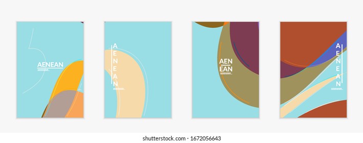 Abstract vector invitation template, art terrazzo pattern with wavy geometric abstract shapes and lines in earthy natural organic color.Minimal modern design for wedding invitation.