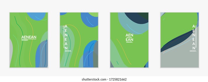 Abstract vector invitation template, art terrazzo pattern with wavy geometric abstract shapes and lines in earthy natural organic color.Minimal modern design for bithday party.