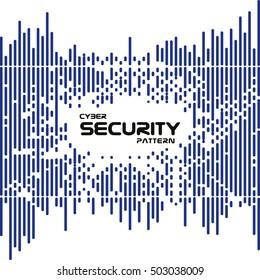 Abstract vector irregular dashed rounded lines halftone transition pattern. Digital cyber security style