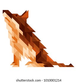 Abstract vector isolated illustration. Polygonal dog in low poly style of geometric shapes. 10 EPS