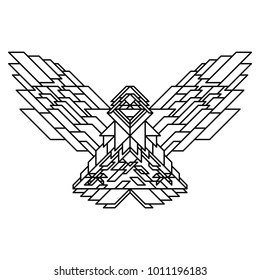 Abstract vector isolated illustration. Polygonal bird in low poly style of geometric shapes. 10 EPS