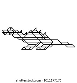 Abstract vector isolated illustration. Polygonal crocodile in low poly style of geometric shapes. 10 EPS