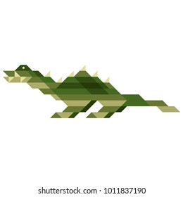 Abstract vector isolated illustration. Polygonal crocodile in low poly style of geometric shapes. 10 EPS