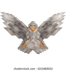 Abstract vector isolated illustration. Polygonal bird in low poly style of geometric shapes. 10 EPS 12