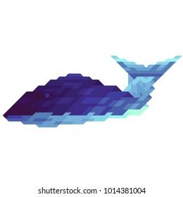 Abstract vector isolated illustration. Polygonal fish in low poly style of geometric shapes. 10 EPS