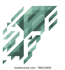 Abstract vector isolated illustration. Polygonal fish in low poly style of geometric shapes