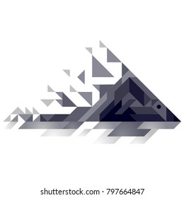 Abstract vector isolated illustration. Polygonal rat in low poly style of geometric shapes. 10 EPS