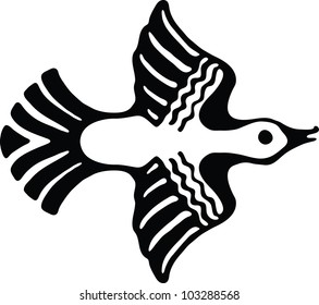 Abstract vector. Isolated image of a flying duck decorative / Duck flies