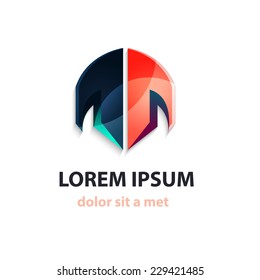 Abstract vector isolated logo with text