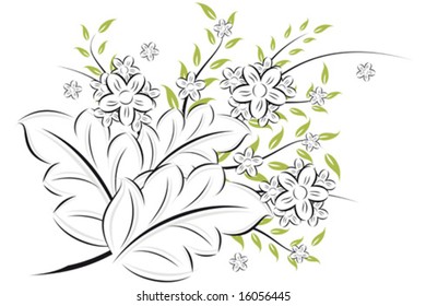 Abstract vector isolated on white floral image