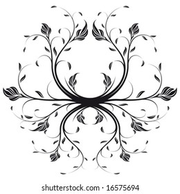 Abstract vector isolated on white floral swirl