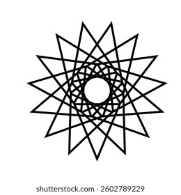 Abstract vector isolated ornament islamic geometry decorative contour lines