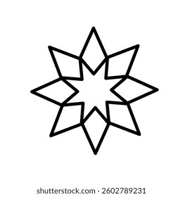 Abstract vector isolated ornament islamic geometry decorative contour lines
