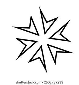 Abstract vector isolated ornament islamic geometry decorative contour lines