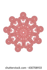 abstract vector kaleidoscopic red and white circle