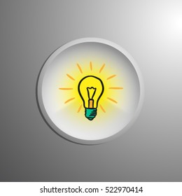 Abstract vector label.Electric bulb stylized vector draft