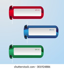 Abstract vector labels set red blue green