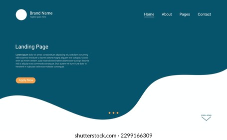 Plantilla de página de aterrizaje de vector abstracto